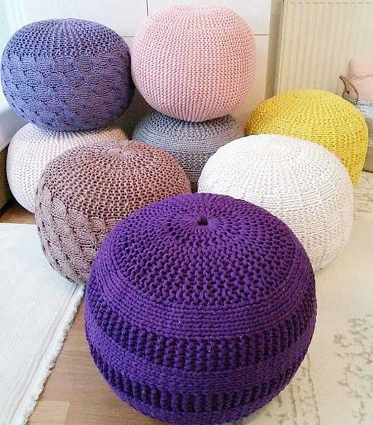 Knitting pouf pattern