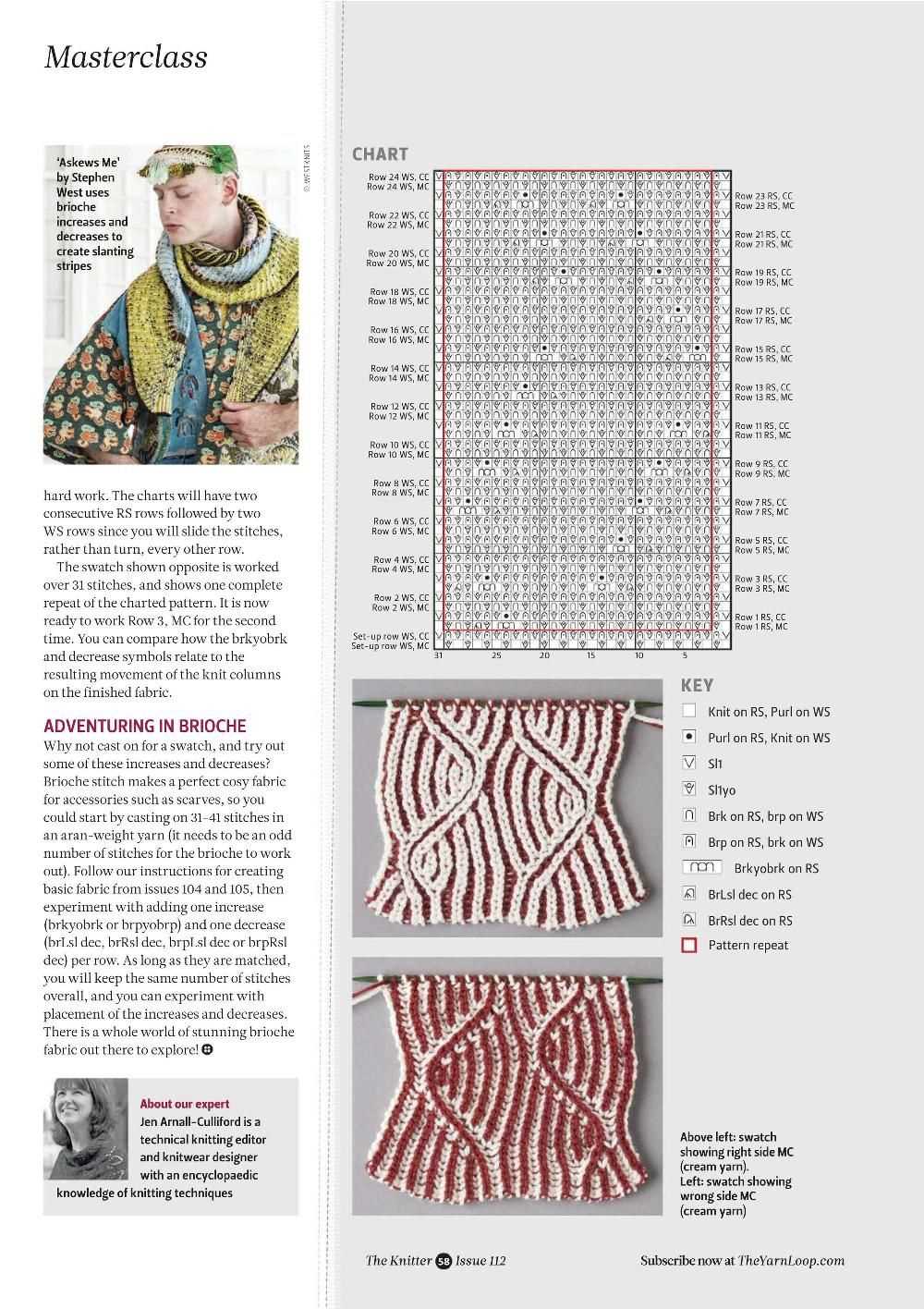 Knitting technique that creates a diamond pattern