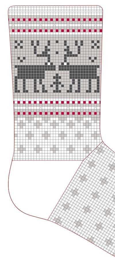 Knitting machine christmas stocking pattern
