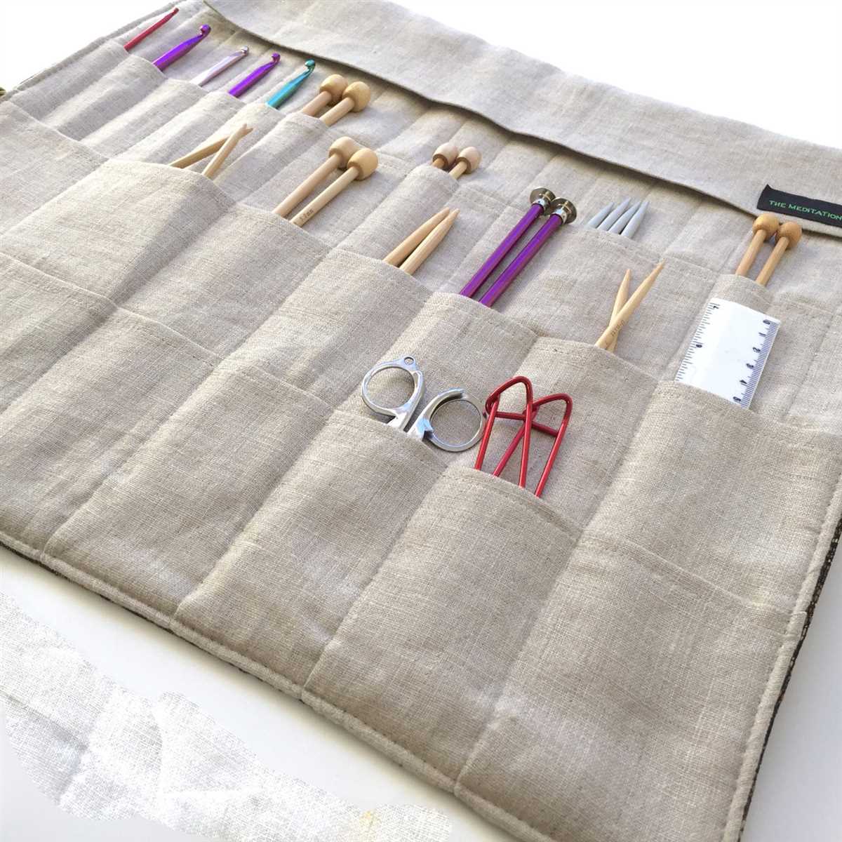 Knitting needle roll case pattern