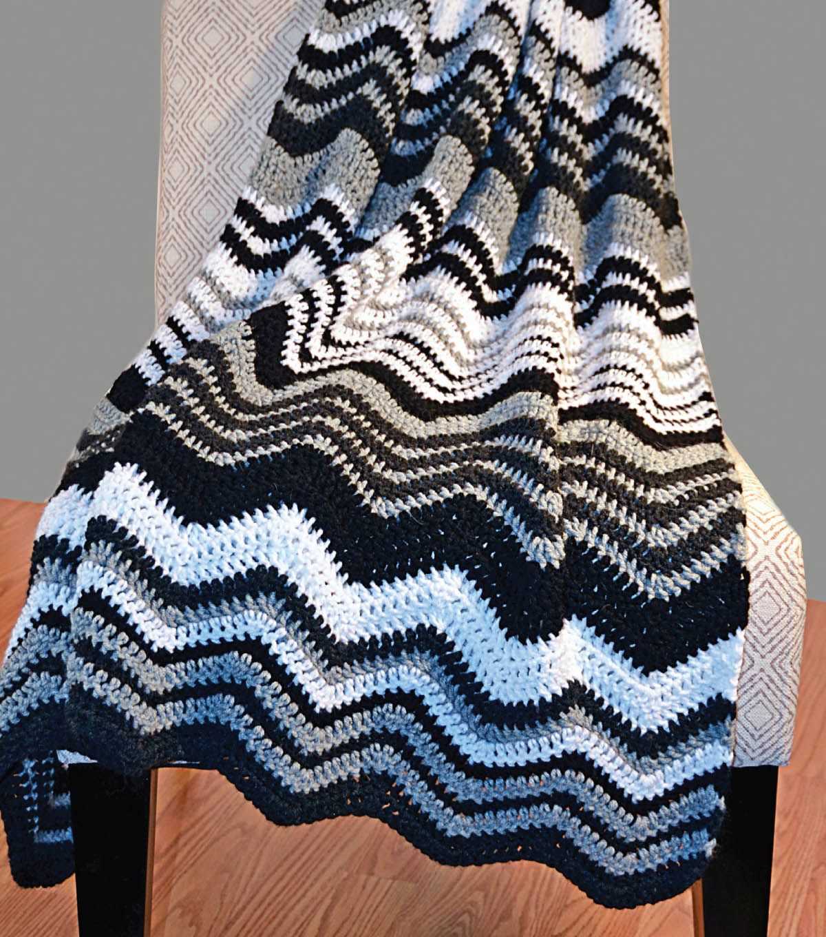Knitting pattern for chevron blanket