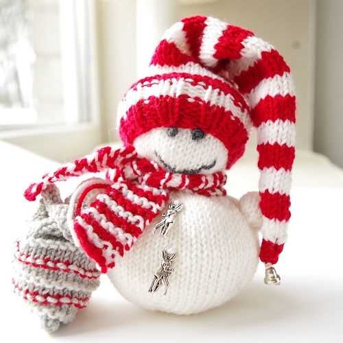 Knitting pattern for snowman