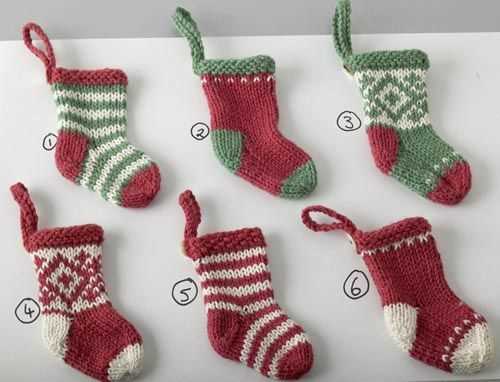 Knitting pattern mini christmas stocking