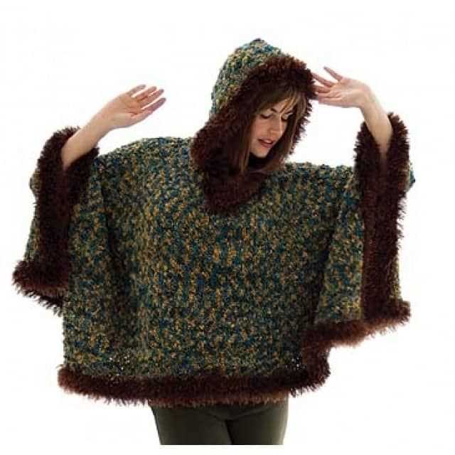 Knitting pattern poncho with sleeves