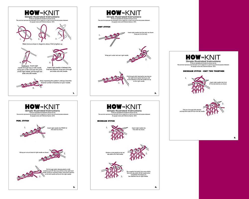 Knitting patterns instructions