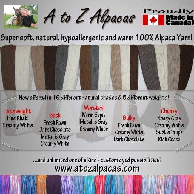 Knitting patterns using alpaca yarn