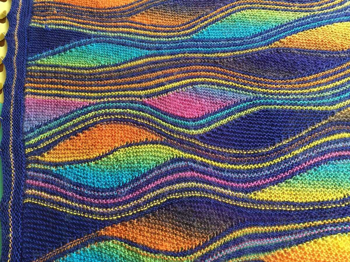 Knitting skill that creates patterns with hues