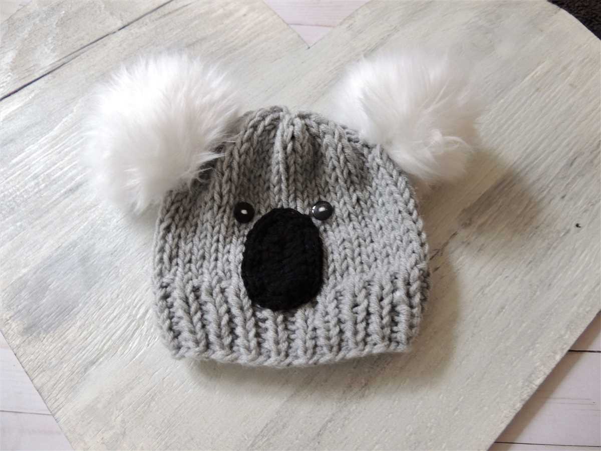 Koala hat knitting pattern