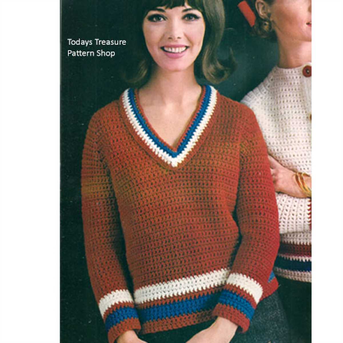 Ladies v neck sweater knitting patterns