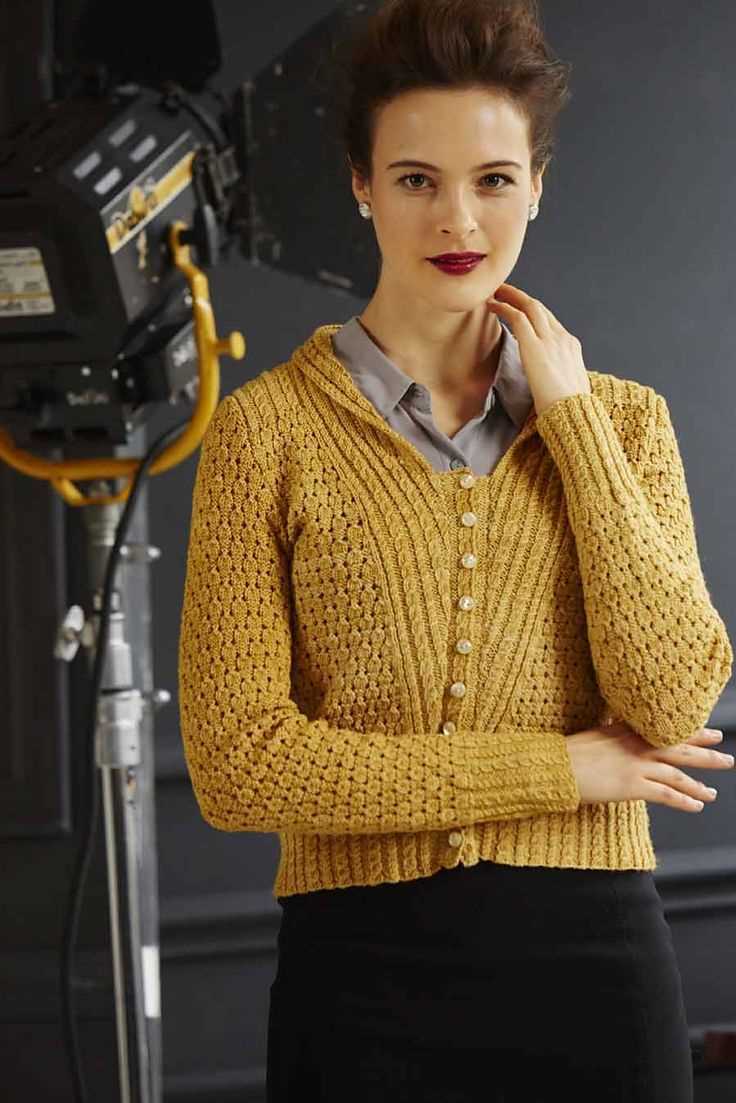 Ladies shawl collar cardigan knitting pattern