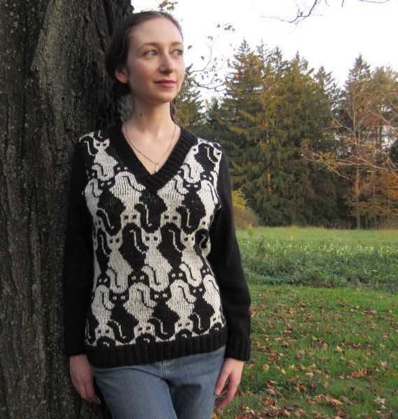 Ladies v neck sweater knitting patterns