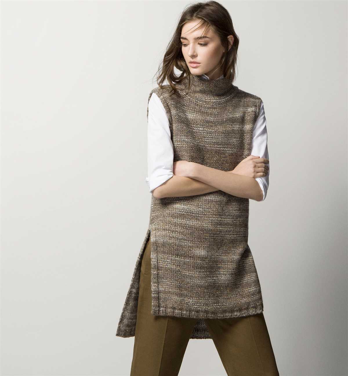 Long sleeveless vest knitting pattern