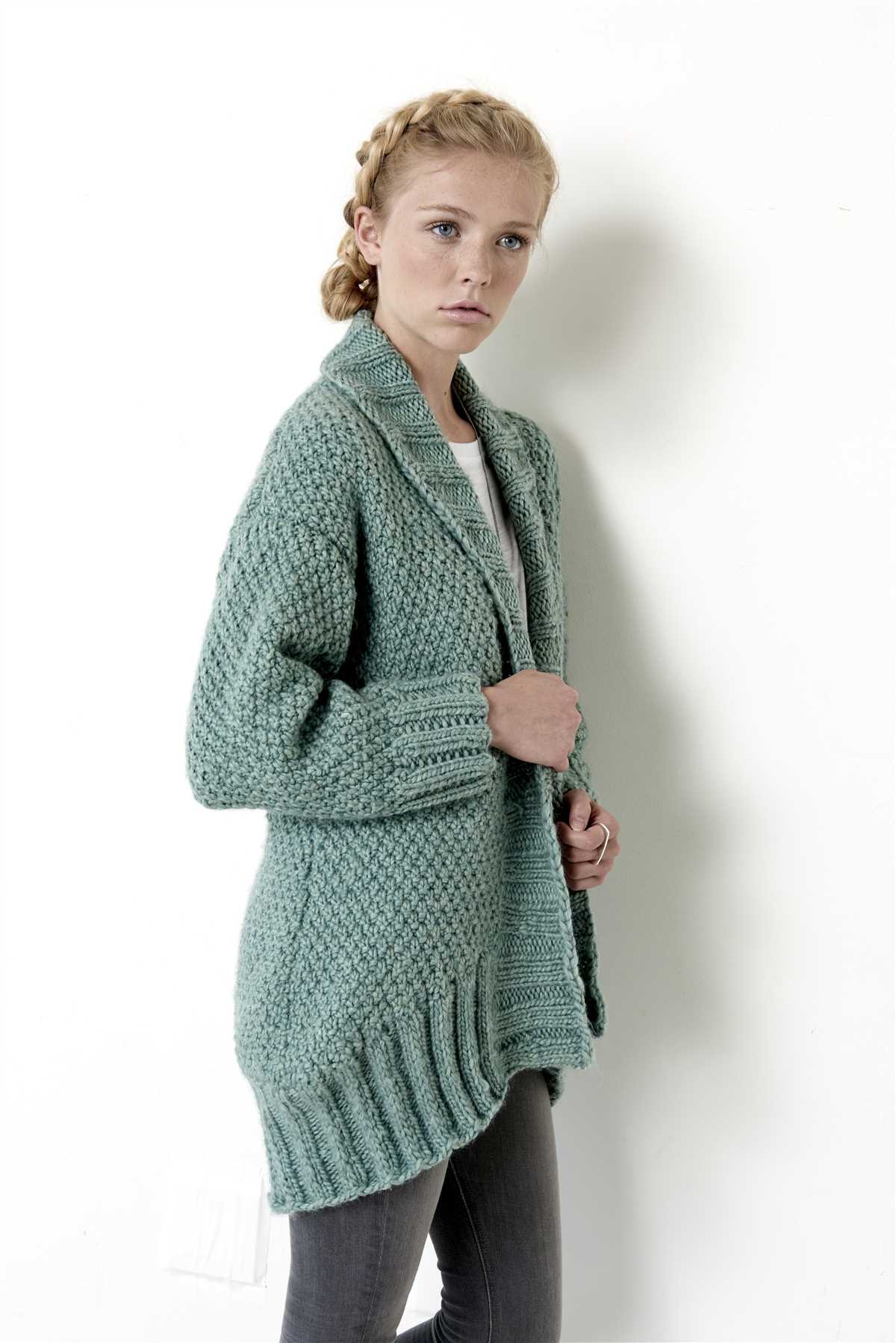 Long cardigan free knitting pattern
