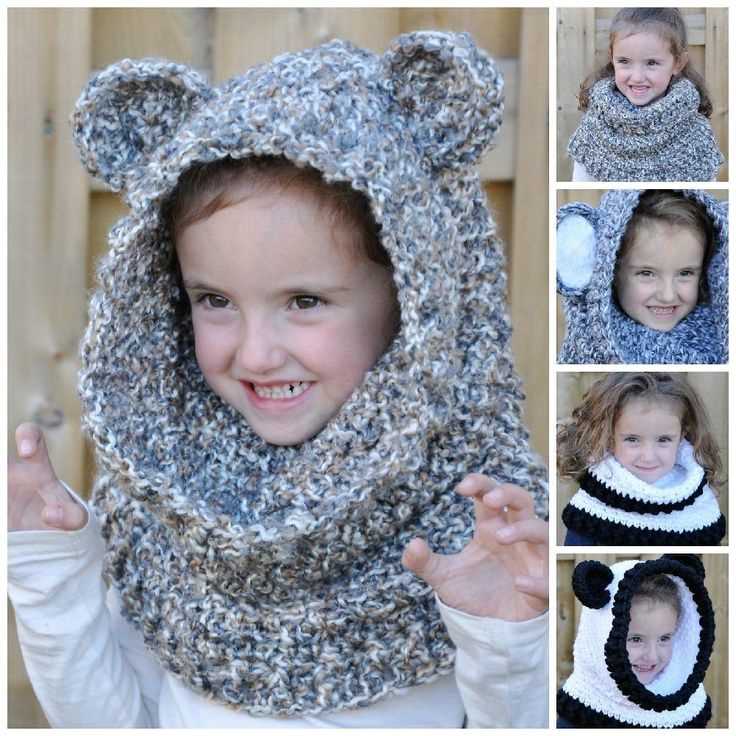 Loom knit hooded cowl pattern