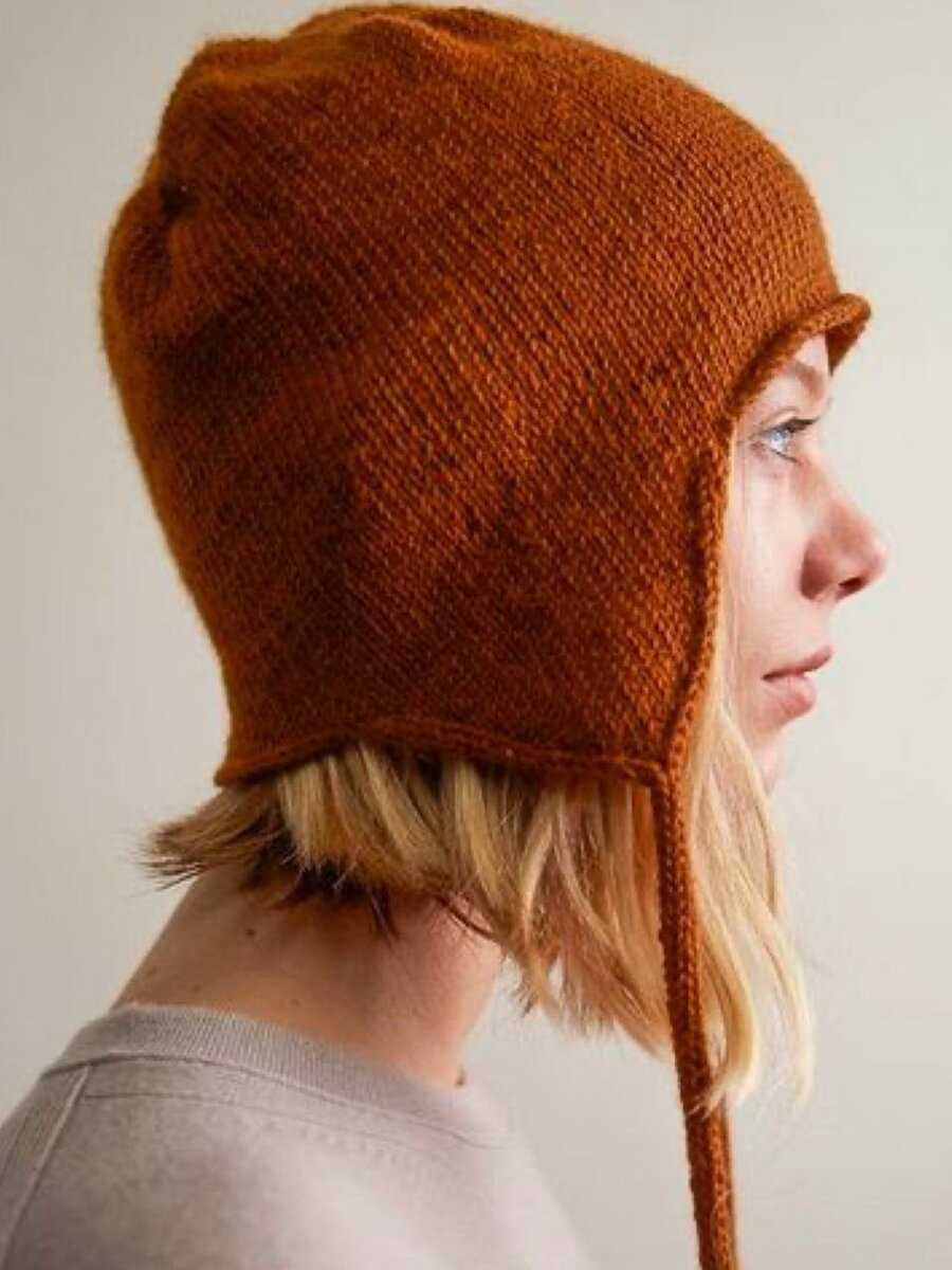 Machine knit earflap hat pattern