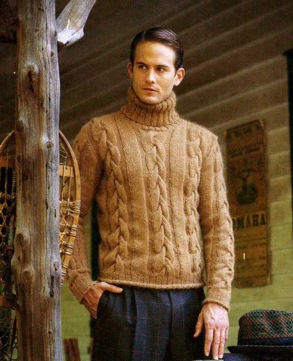 Men's turtleneck knitting pattern