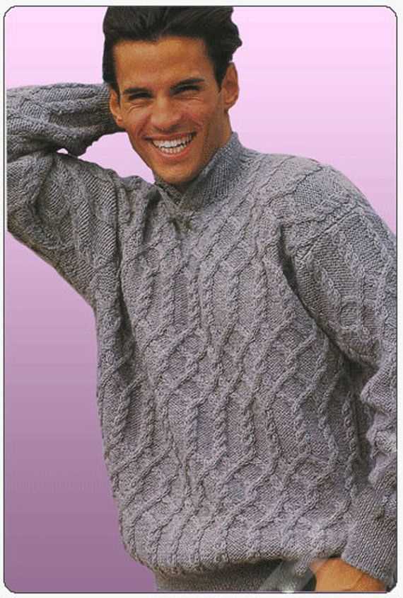Men's turtleneck knitting pattern