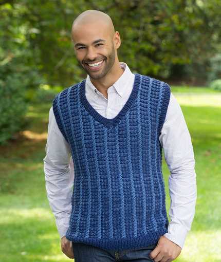 Men's v-neck sweater knitting pattern