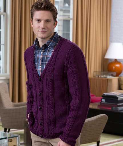 Men's v-neck sweater knitting pattern