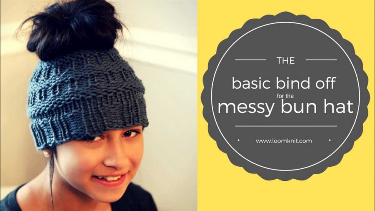 Messy bun hat knitting pattern straight needles