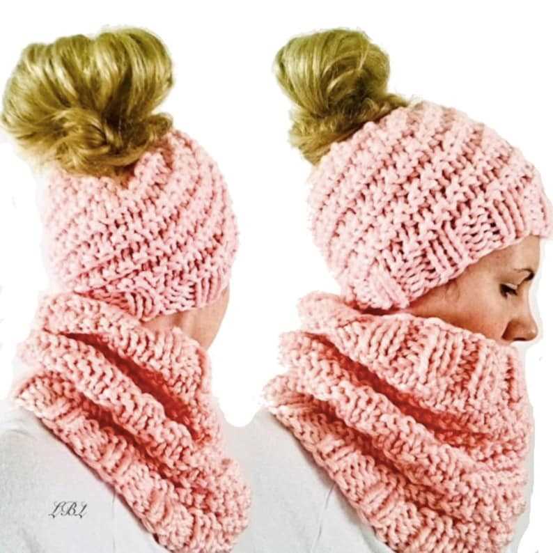 Messy bun beanie knit pattern free