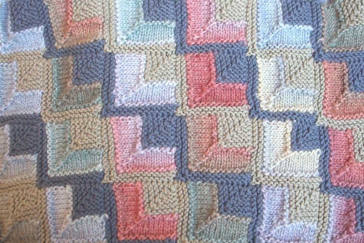 Mitred squares knitted blanket pattern