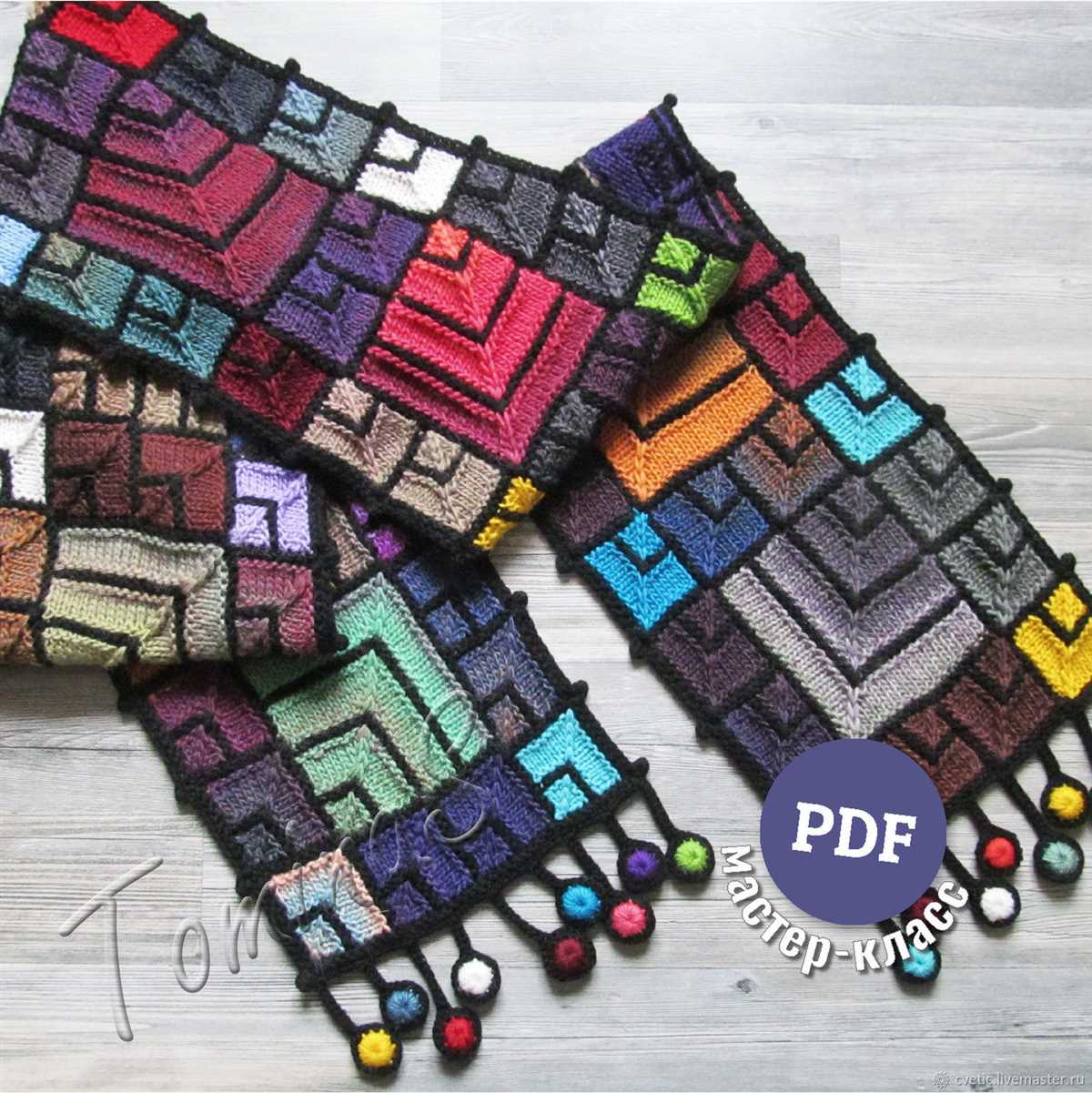 Mosaic scarf knitting pattern