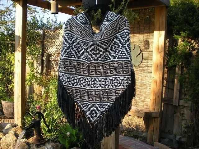 Mosaic shawl knit pattern