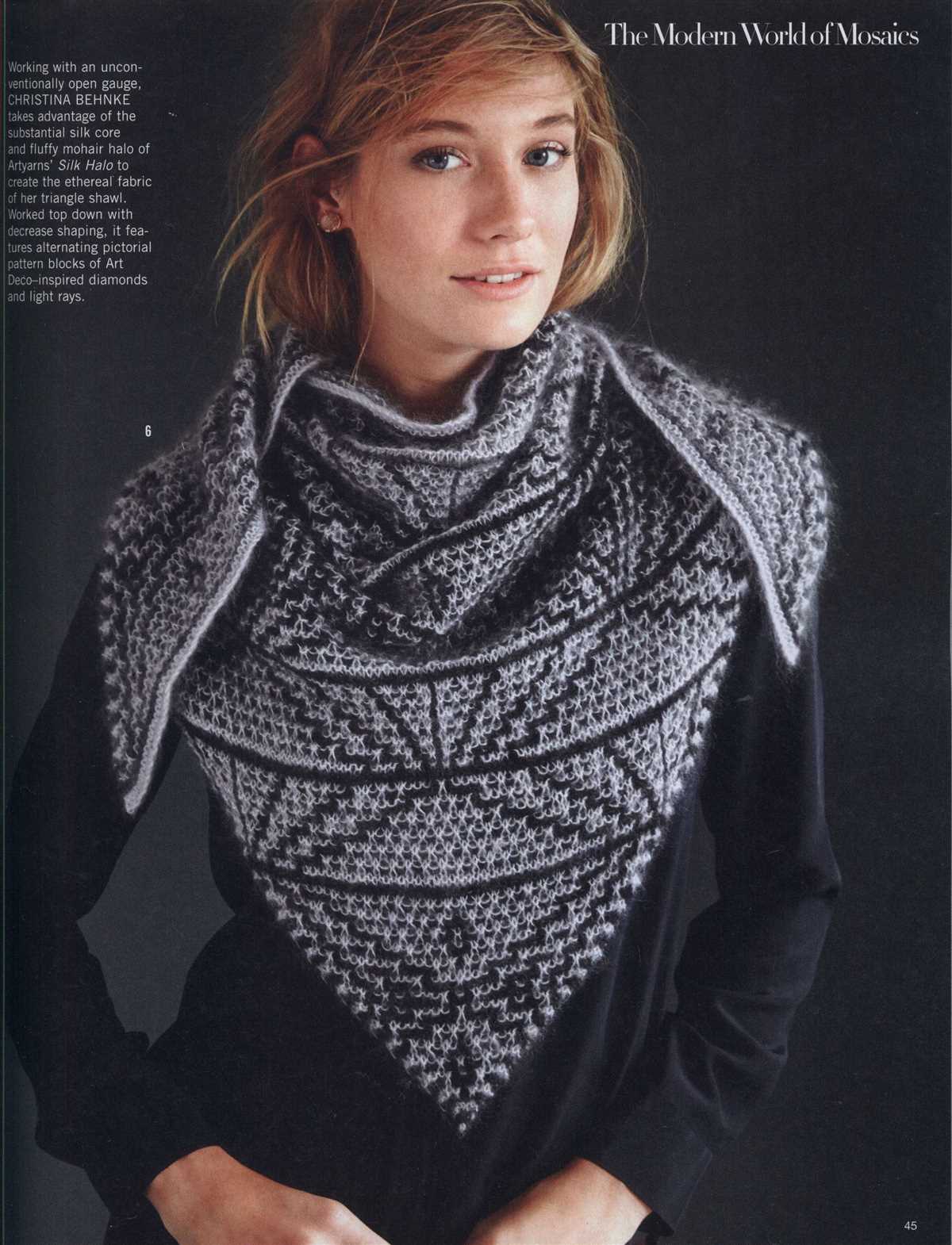 Mosaic shawl knit pattern