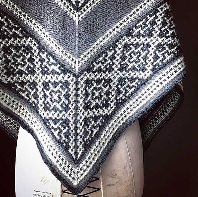 Mosaic shawl knit pattern