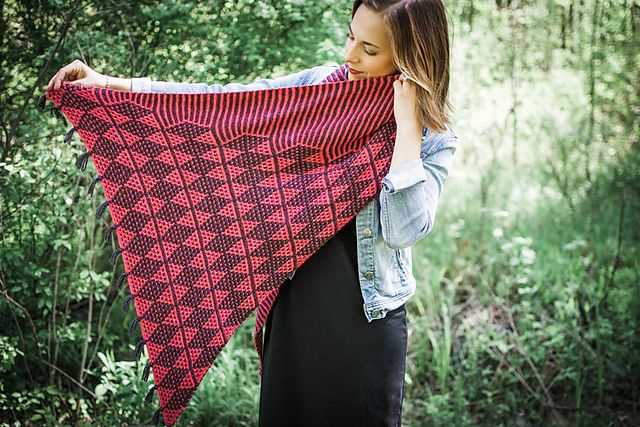 Mosaic shawl knit pattern