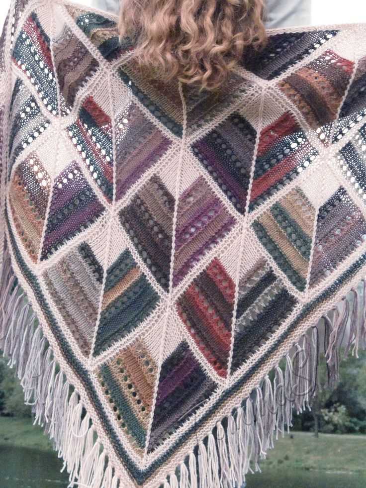 Mosaic shawl knit pattern