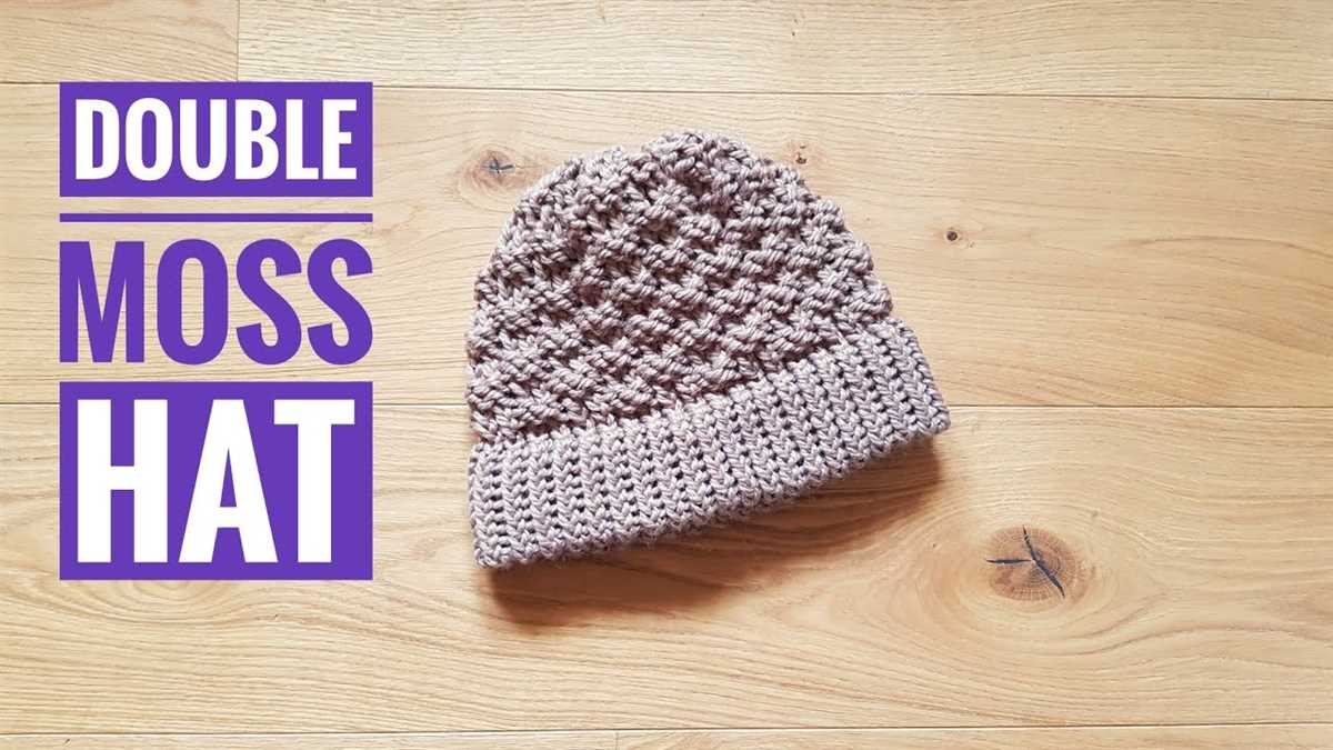 Moss stitch hat knitting pattern