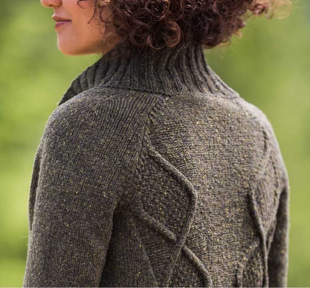 Moss stitch sweater knitting pattern