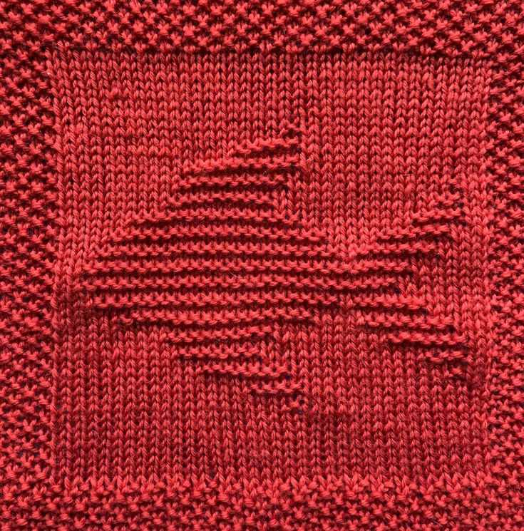 Pattern for knitted dishcloth on diagonal