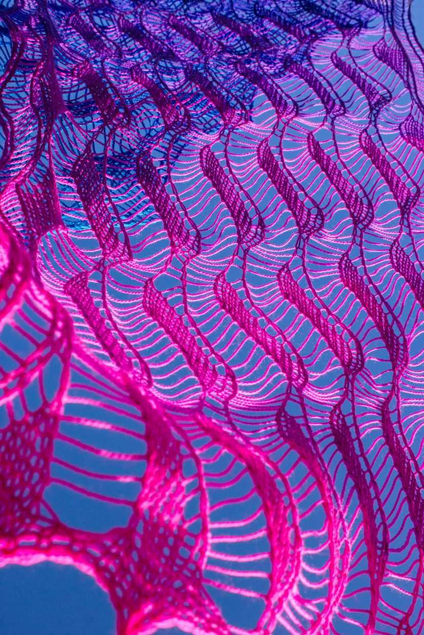 Print of the wave knitting pattern