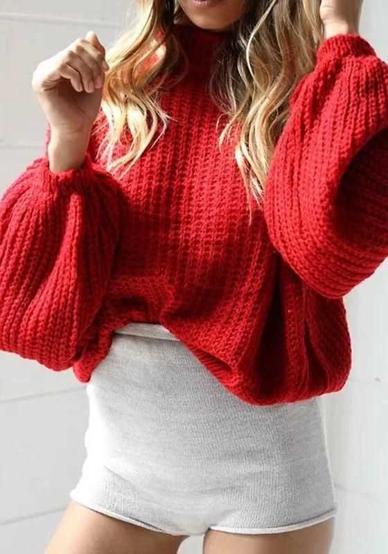 Puff sleeve sweater knitting pattern