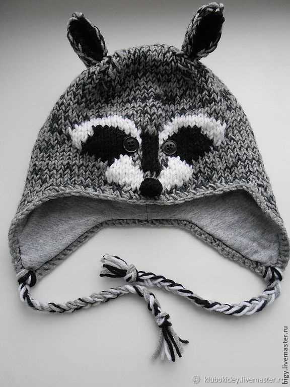 Raccoon hat knitting pattern