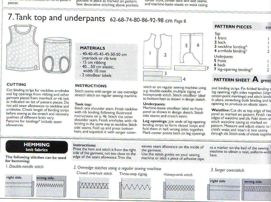 Rib knit sewing pattern