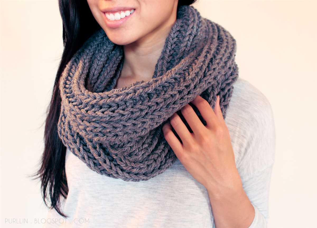 Rib knit infinity scarf pattern