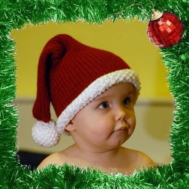 Santa hat knit pattern for infant