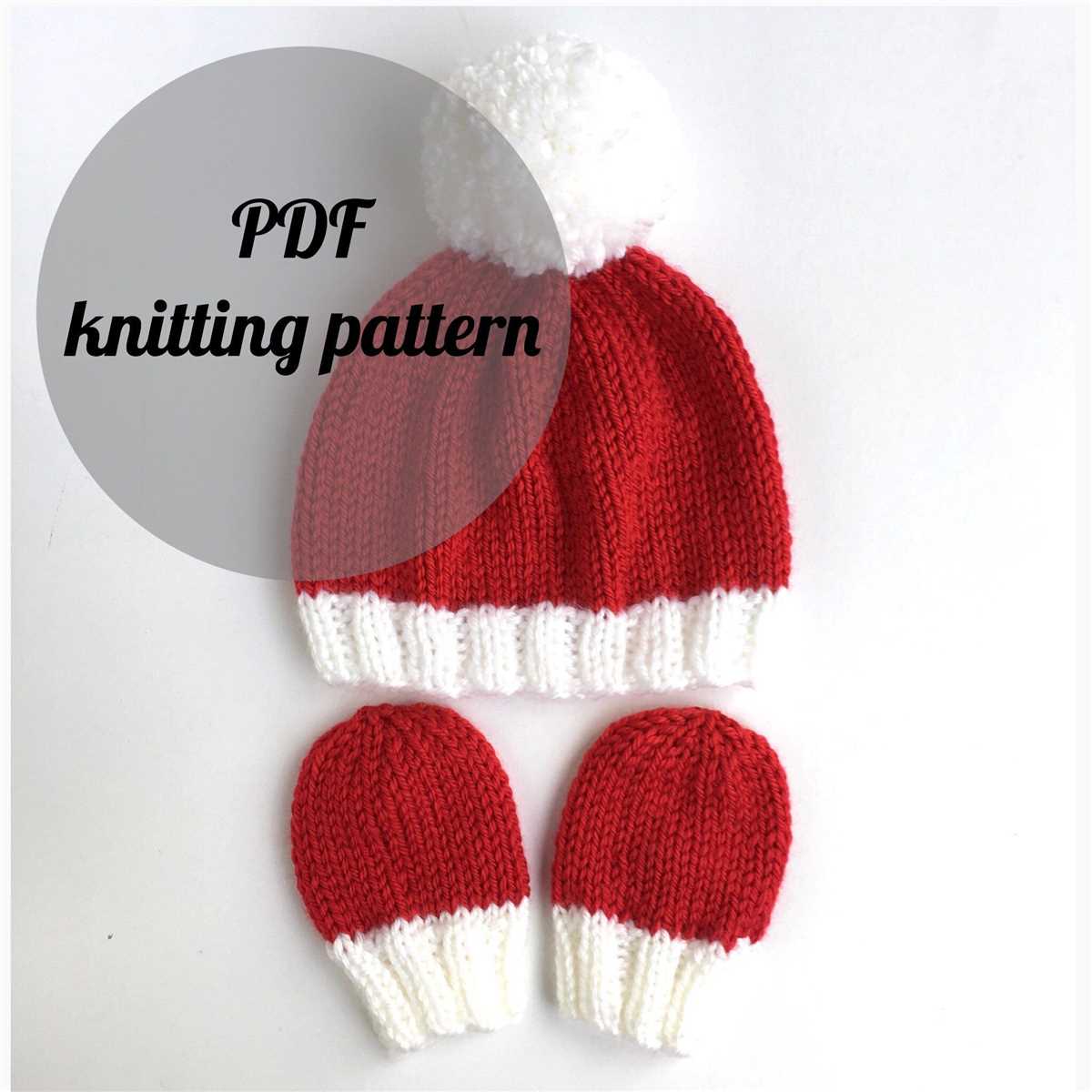 Santa hat knit pattern for infant