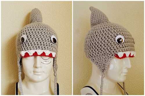 Shark hat knitting pattern free