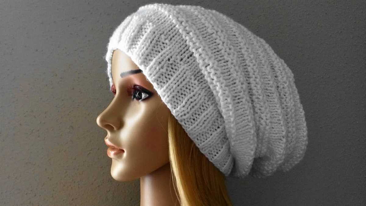 Simple slouchy hat knitting pattern free