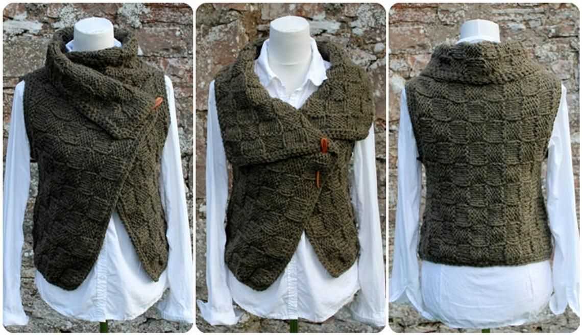 Sleeveless vest knitting pattern