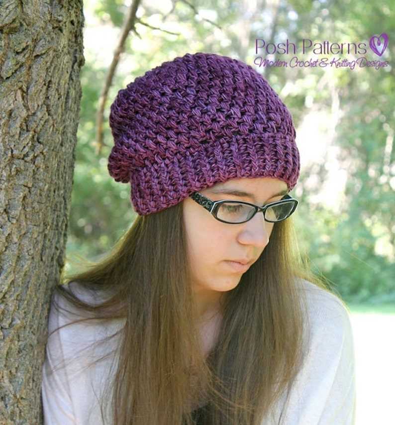 Slouchy hat knitting pattern straight needles