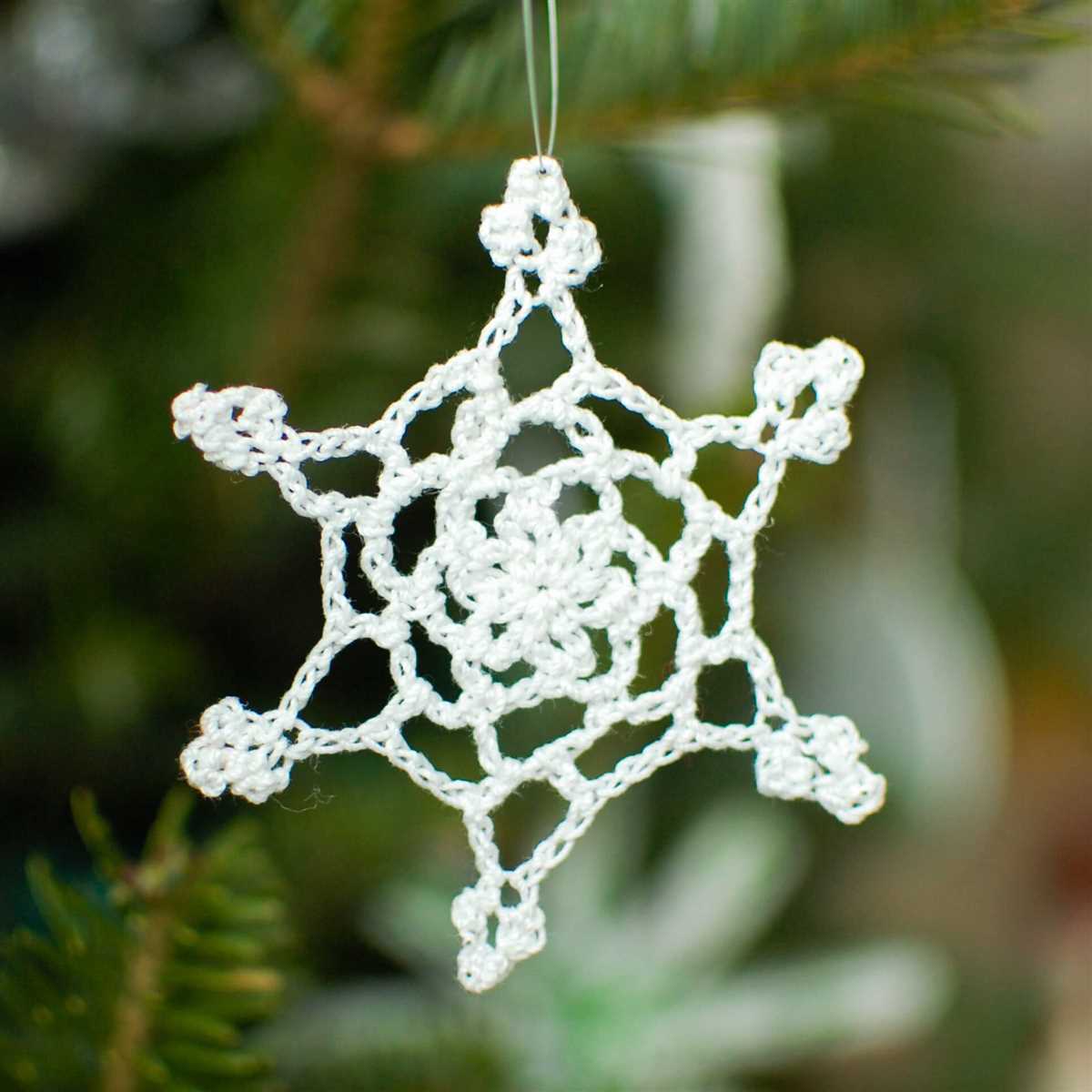 Snowflake lace knitting pattern