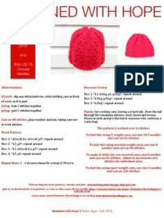 Sport weight knit hat pattern