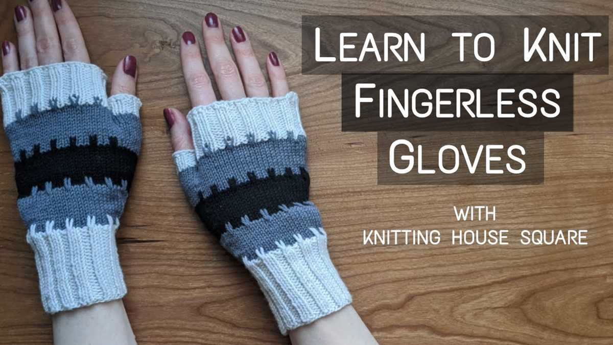 Striped fingerless gloves knitting pattern