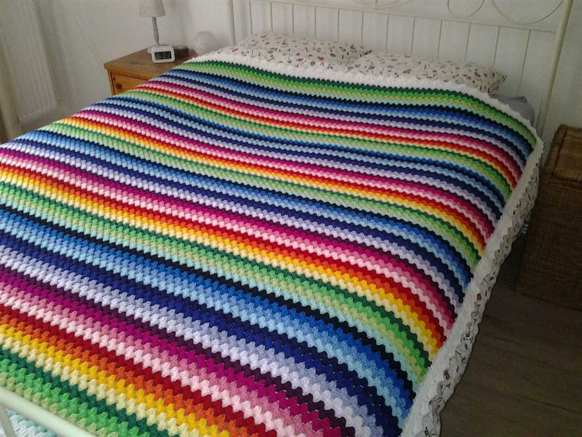 Striped knitted blanket pattern